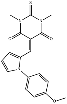 5-{[1-(4-methoxyphenyl)-1H-pyrrol-2-yl]methylene}-1,3-dimethyl-2-thioxodihydro-4,6(1H,5H)-pyrimidinedione Struktur