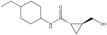 Cyclopropanecarboxamide, N-(trans-4-ethylcyclohexyl)-2-(hydroxymethyl)-, (1R,2R)-rel- (9CI) Struktur