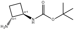 Carbamic acid, [(1R,2R)-2-aminocyclobutyl]-, 1,1-dimethylethyl ester, rel- (9CI) Struktur