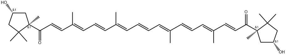 (3S,3'S,5R,5'R)-3,3'-dihydroxy-.kappa.,.kappa.-carotene-6,6'-dione Struktur