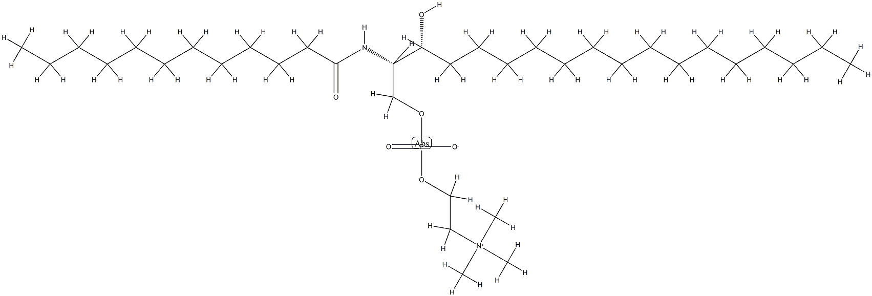 N-lauroyl-D-erythro-sphinganylphosphorylcholine Struktur