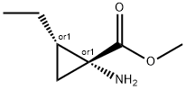 Cyclopropanecarboxylic acid, 1-amino-2-ethyl-, methyl ester, (1R,2S)-rel- (9CI) Struktur