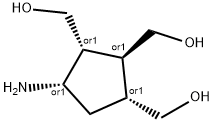 1,2,3-Cyclopentanetrimethanol,4-amino-,(1R,2S,3R,4S)-rel-(9CI) Struktur