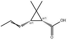 Cyclopropanecarboxylic acid, 2,2-dimethyl-3-(1-propenyl)-, (1R,3S)-rel- (9CI) Struktur