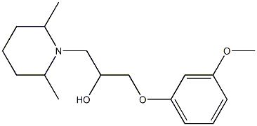 1-(2,6-dimethyl-1-piperidinyl)-3-(3-methoxyphenoxy)-2-propanol Struktur