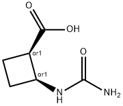 Cyclobutanecarboxylic acid, 2-[(aminocarbonyl)amino]-, (1R,2S)-rel- (9CI) Struktur