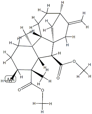 2β-Hydroxy-1,4aα-dimethyl-8-methylenegibbane-1α,10β-dicarboxylic acid dimethyl ester Struktur