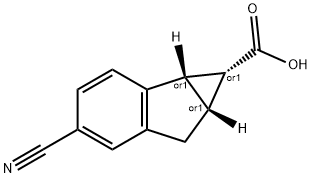 Cycloprop[a]indene-1-carboxylic acid, 4-cyano-1,1a,6,6a-tetrahydro-, (1R,1aS,6aR)-rel- (9CI) Struktur