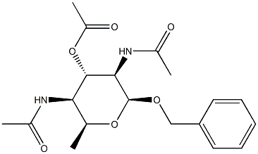 Phenylmethyl 3-O-acetyl-2,4-bis(acetylamino)-2,4,6-trideoxy-β-L-idopyranoside Struktur