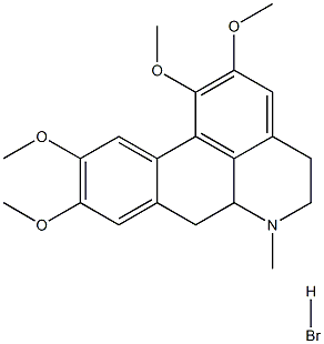 (±)-5,6,6a,7-tetrahydro-1,2,9,10-tetramethoxy-6-methyl-4H-dibenzo[de,g]quinolinium bromide Struktur