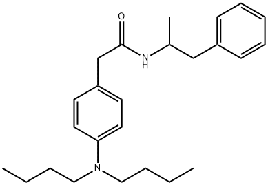 2-[p-(Dibutylamino)phenyl]-N-(α-methylphenethyl)acetamide Struktur