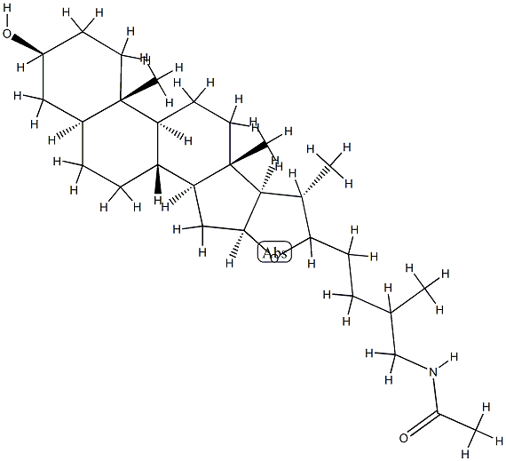 N-(3β-Hydroxy-5α-furostan-26-yl)acetamide Struktur