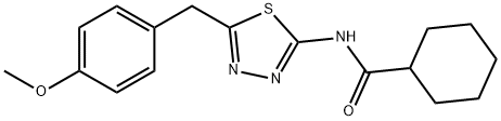 N-[5-(4-methoxybenzyl)-1,3,4-thiadiazol-2-yl]cyclohexanecarboxamide Struktur