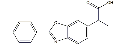 α-Methyl-2-(4-methylphenyl)-6-benzoxazoleacetic acid Struktur