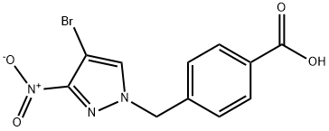 4-({4-bromo-3-nitro-1H-pyrazol-1-yl}methyl)benzoic acid Struktur