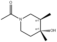 4-Piperidinol, 1-acetyl-3,4-dimethyl-, (3R,4R)-rel- (9CI) Struktur