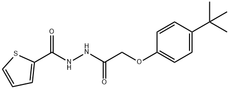 N'-{2-[4-(tert-butyl)phenoxy]acetyl}-2-thiophenecarbohydrazide Struktur