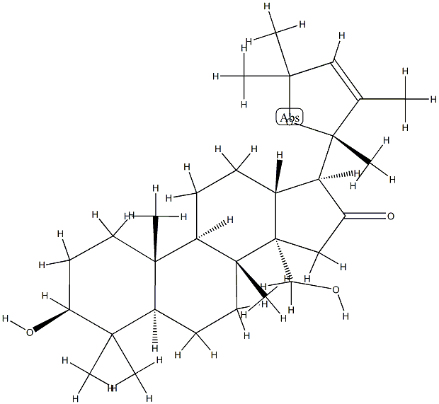 (20S)-20,24-Epoxy-3β,30-dihydroxy-22,24-dimethyl-26,27-dinor-5α-dammar-22-en-16-one Struktur