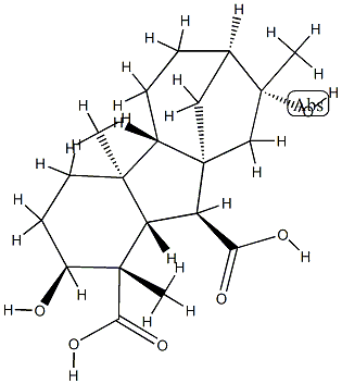 2β,8α-Dihydroxy-1β,4aα,8β-trimethylgibbane-1α,10β-dicarboxylic acid Struktur