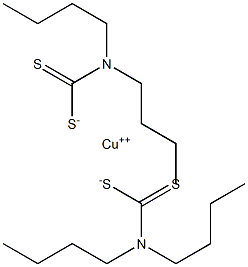 bis(dibutyldithiocarbamato-S,S')copper  Struktur