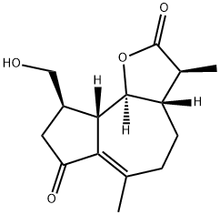 2,3,3aβ,4,5,7,8,9,9aβ,9bα-Decahydro-9β-hydroxymethyl-3β,6-dimethylazuleno[4,5-b]furan-2,7-dione Struktur