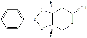 3-O,4-O-(Phenylboranediyl)-2-deoxy-β-D-erythro-pentopyranose Struktur