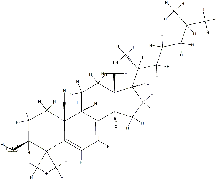 4,4-Dimethylcholesta-5,7-dien-3β-ol Struktur