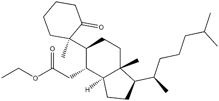 (10α)-1-Oxo-5,6-secocholestan-6-oic acid ethyl ester Struktur