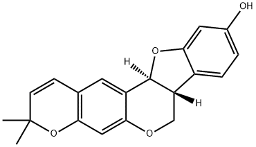 [7aR,(-)]-7a,12aα-Dihydro-3,3-dimethyl-3H,7H-benzofuro[3,2-c]pyrano[3,2-g][1]benzopyran-10-ol Struktur