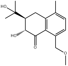 3,4-Dihydro-2α-hydroxy-3β-(1-hydroxy-1-methylethyl)-8-methoxymethyl-5-methylnaphthalen-1(2H)-one Struktur