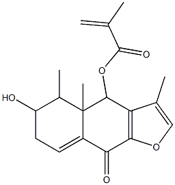 2-Methylpropenoic acid [(4S)-4,4a,5,6,7,9-hexahydro-6β-hydroxy-3,4aβ,5β-trimethyl-9-oxonaphtho[2,3-b]furan-4β-yl] ester Struktur