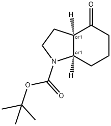 (3aR,7aR)-rel-Octahydro-4-oxo-1H-indole-1-carboxylic acid tert-butyl ester Struktur