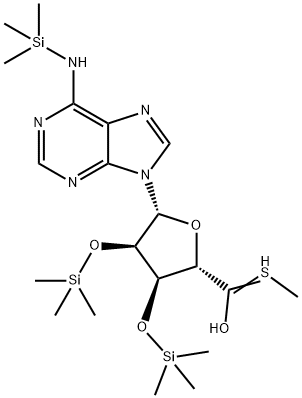 5'-(Methylthio)-N-(trimethylsilyl)-2'-O,3'-O-bis(trimethylsilyl)-5'-deoxyadenosine Struktur