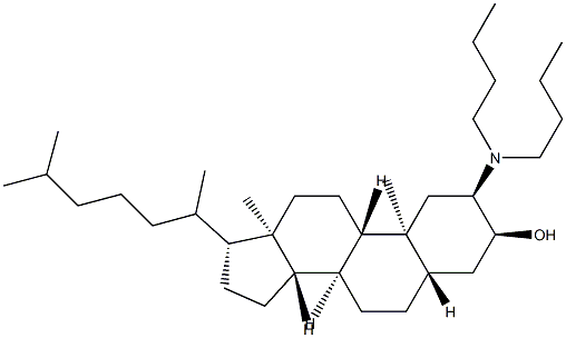 2β-(Dibutylamino)-5α-cholestan-3α-ol Struktur