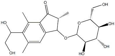 6-(1,2-Dihydroxyethyl)-3-(β-D-glucopyranosyloxy)-2,3-dihydro-2,5,7-trimethyl-1H-inden-1-one Struktur