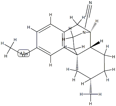 3-Methoxy-6α-methylmorphinan-17-carbonitrile Struktur