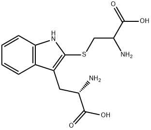 α-Amino-2-[(2-amino-2-carboxyethyl)thio]-1H-indole-3-propionic acid Struktur