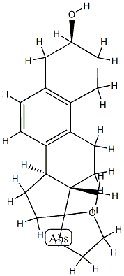 3β-Hydroxyestra-5,7,9-trien-17-one ethylene acetal Struktur