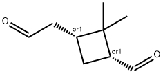 Cyclobutaneacetaldehyde, 3-formyl-2,2-dimethyl-, (1R,3R)-rel- (9CI) Struktur