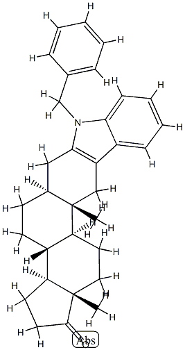 1'-Benzyl-1'H-5α-androst-2-eno[3,2-b]indol-17-one Struktur