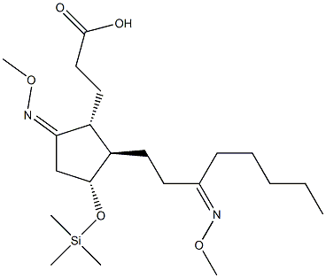 (1R)-5-Methoxyimino-2β-[3-(methyloxyimino)octyl]-3α-[(trimethylsilyl)oxy]cyclopentanepropanoic acid Struktur