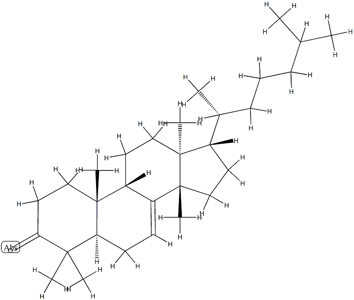 (9β,13α,14β,17α)-Lanost-7-en-3-one Struktur