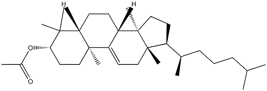 (8α,13α,14β,17α)-5α-Lanost-9(11)-en-3β-ol acetate Struktur