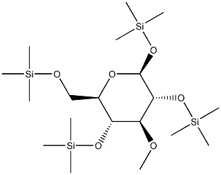 3-O-Methyl-1-O,2-O,4-O,6-O-tetrakis(trimethylsilyl)-β-D-glucopyranose Struktur