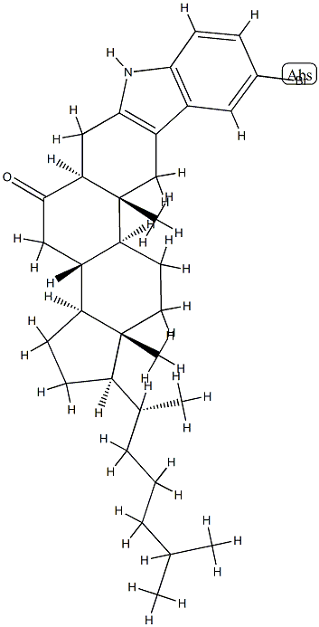 5'-Bromo-1'H-5α-cholest-2-eno[3,2-b]indol-6-one Struktur