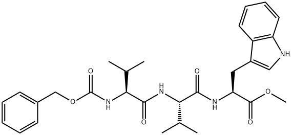 N-(Phenylmethoxycarbonyl)-L-Val-L-Val-L-Trp-OMe Struktur