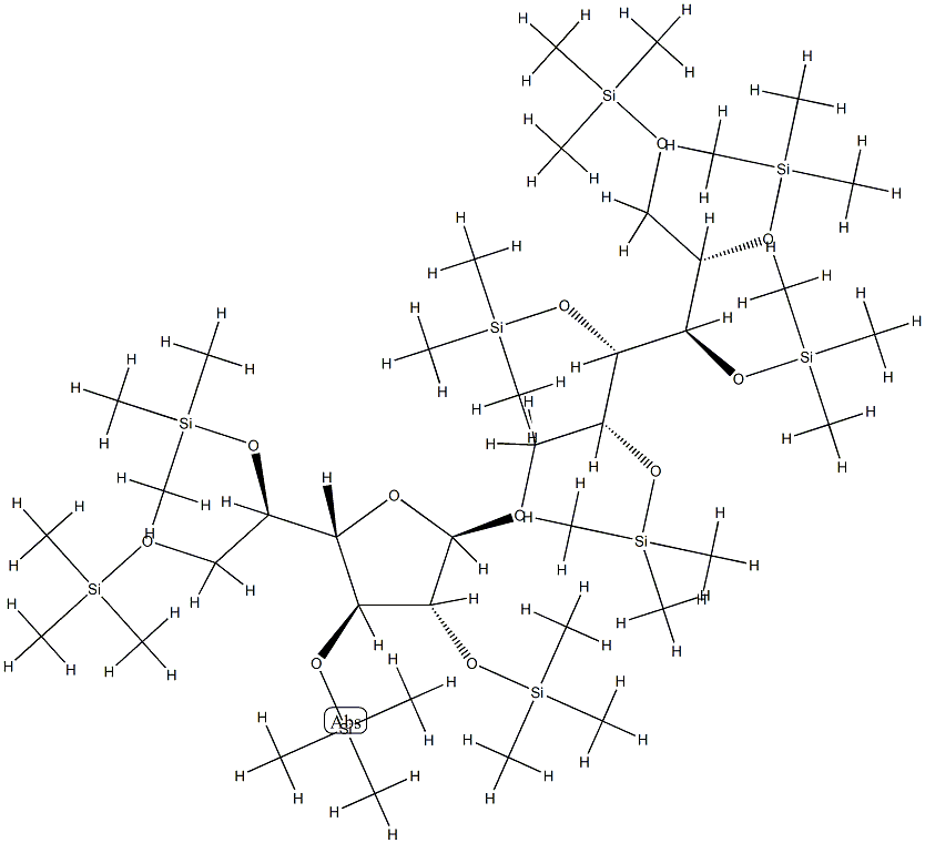 6-O-[2-O,3-O,5-O,6-O-Tetrakis(trimethylsilyl)-β-D-galactofuranosyl]-1-O,2-O,3-O,4-O,5-O-pentakis(trimethylsilyl)-D-galactitol Struktur