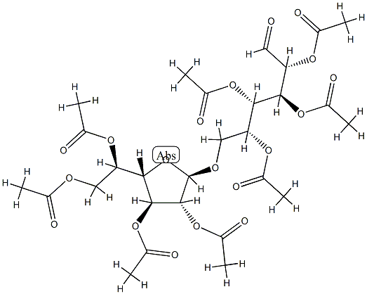 6-O-(2-O,3-O,5-O,6-O-Tetraacetyl-β-D-galactofuranosyl)-D-galactose 2,3,4,5-tetraacetate Struktur