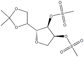 1,4-Anhydro-5-O,6-O-isopropylidene-D-glucitol bis(methanesulfonate) Struktur