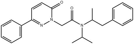 N-Isopropyl-N-(α-methylphenethyl)-6-oxo-3-phenyl-1(6H)-pyridazineacetamide Struktur